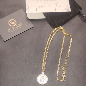 Gold Tone S Pendant Necklace